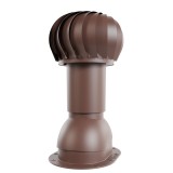 Роторная вентиляция Viotto для готовой мягкой и фальцевой кровли, d-110мм, h-550мм, утепленная, коричневый шоколад (RAL 8017)