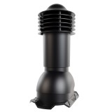 Труба вентиляционная Viotto, для профнастила С20, d-110мм, h-550мм, утепленная, чёрная (RAL 9005)