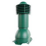 Труба вентиляционная Viotto, для профнастила С20, d-110мм, h-550мм, утепленная, (RAL 6005)