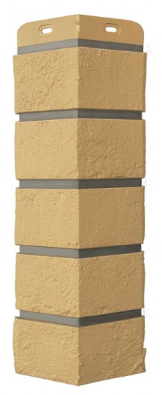Угол Grand Line состаренный кирпич Премиум горчичный/Design песочный (шов RAL 7006)